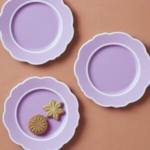 Lyla lilac Purple Scalloped Ceramic side plates set of 4